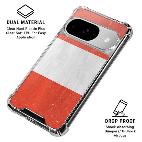 Peru Flag Distressed Google Pixel 10 Clear Case